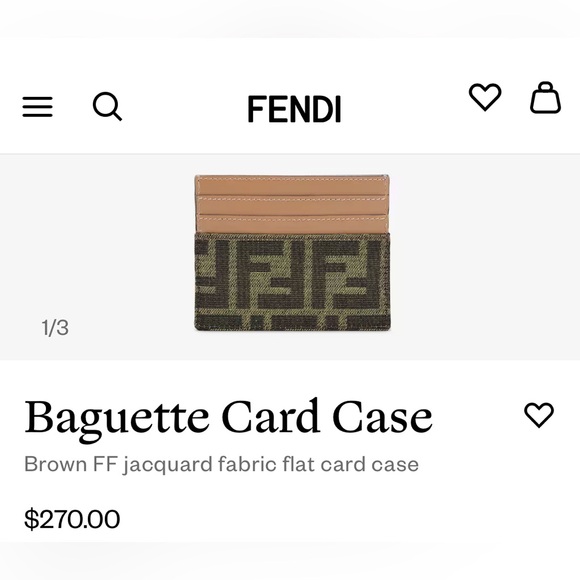 NWT Fendi Baguette Card Holder - Picture 1 of 3